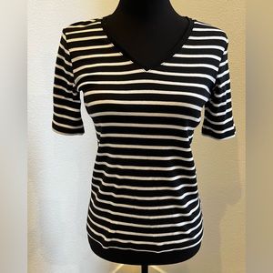 Chico’s Striped T-Shirt 100% Cotton Size 00 (US Size 2) XS